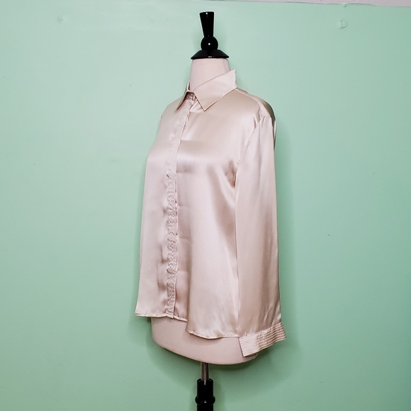 Armani Collezioni Champagne Button Down Blouse - Picture 4 of 7